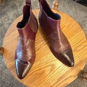 Coach Brown Patchwork Leather Ankle Boots